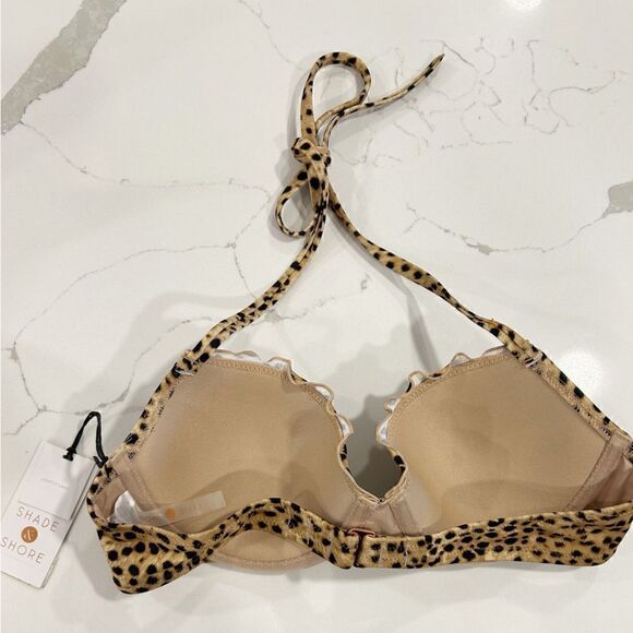 Shade & Shore Animal Print Halter Bikini Top - Picture 5 of 5